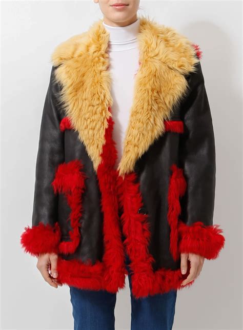 prada red shearling coat|Prada Faux Fur & Shearling Jackets for Women .